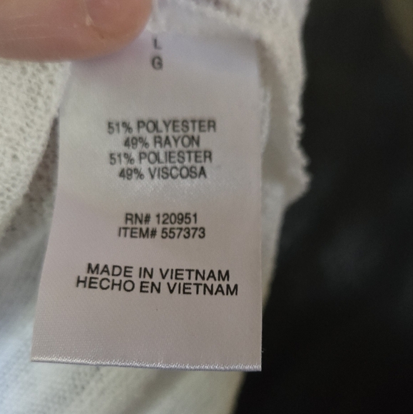 Olive & Oak White Sheer Long Sleeve Tunic/top SzL - Picture 8 of 8